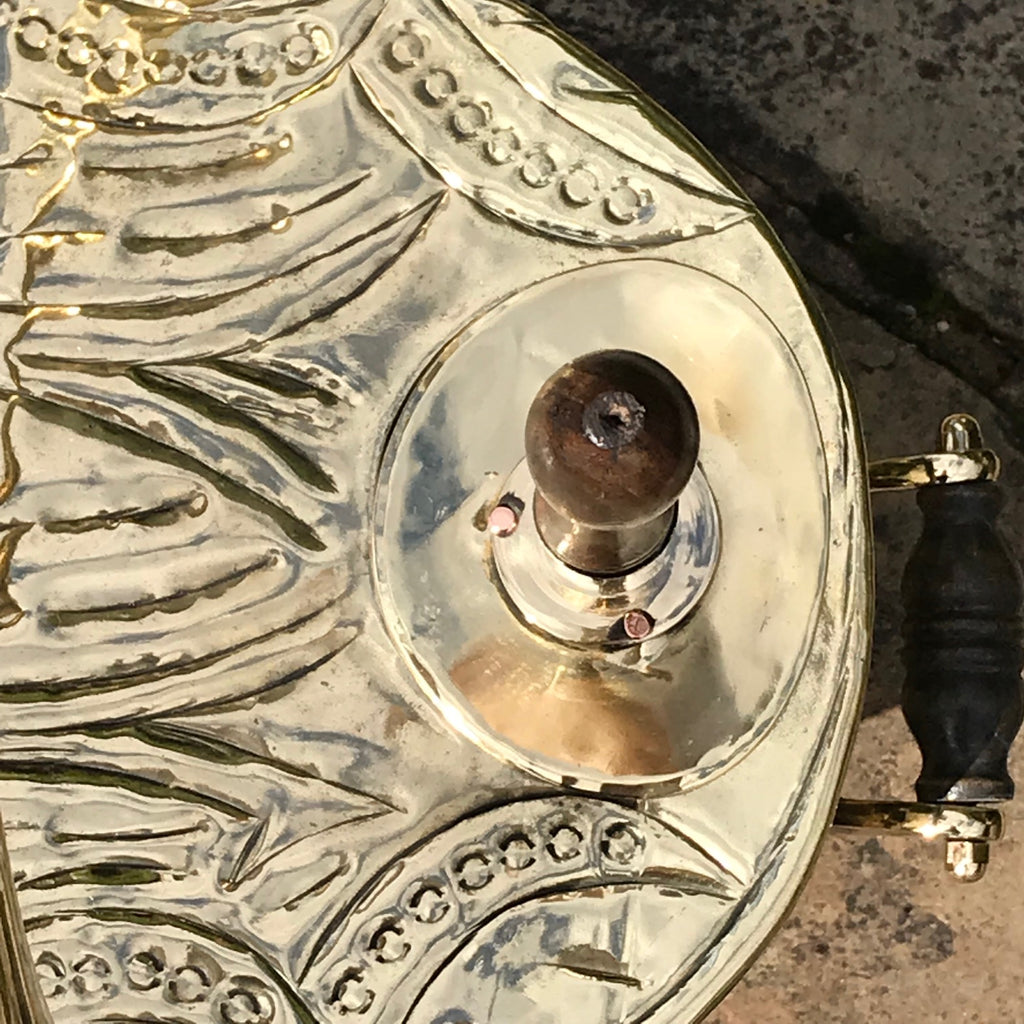 19th Century Brass Coal Scuttle - Detail Shovel View - 4