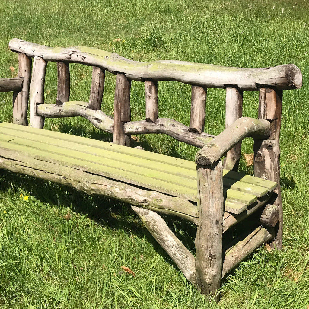 Mid Century Rustic Garden Bench - Main View - 2