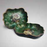 Pair of Victorian Green Papier Mache Dishes - Main View - 1