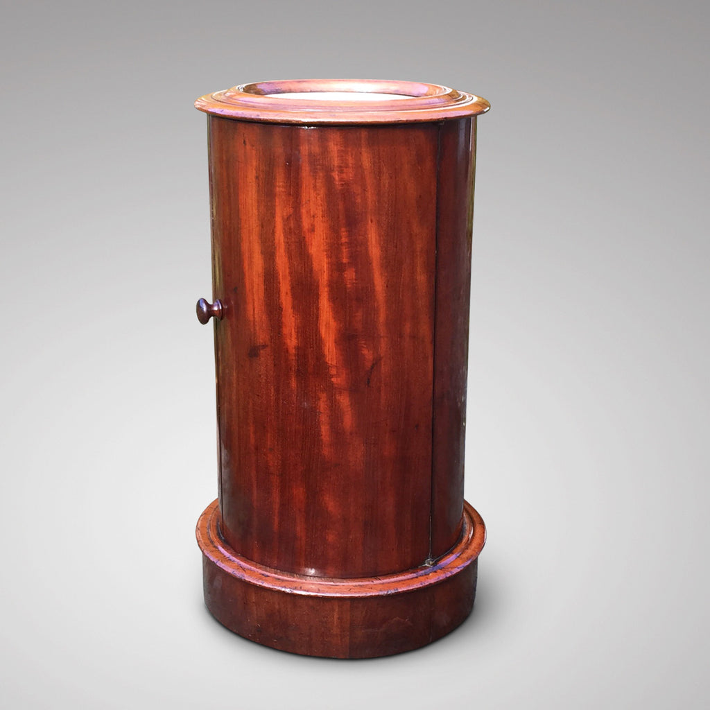 Victorian Mahogany Cylindrical Pot Cupboard- Front View-2