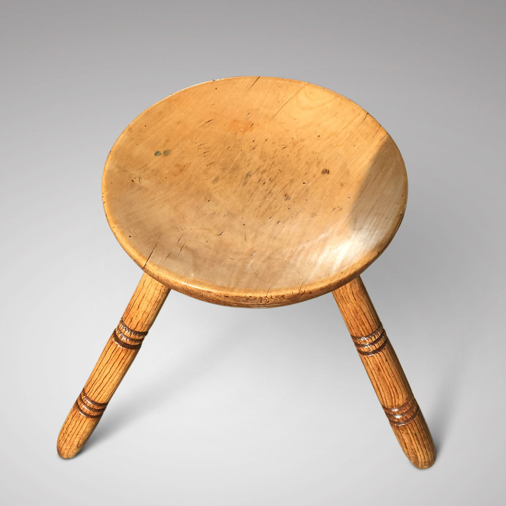 19th Century Welsh Dairy Stool - Top View - 3