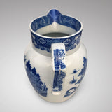 Large 19th Century Pearlware Blue & White Jug - Back Handle & Rim View - 3