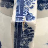 Large 19th Century Pearlware Blue & White Jug - Handle Detail View - 6