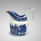 Small 19th Century Blue & White Chinoiserie Pattern Jug -Side View - 2