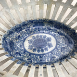 Georgian Blue & white Chestnut Basket - Inside Detail View - 5
