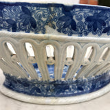 Georgian Blue & White Chestnut Basket - Side Detail View-6
