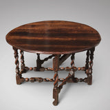 Early 18th Century Oak Gateleg Dining Table - End View - 2