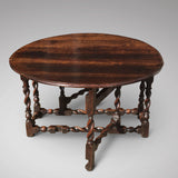 Early 18th Century Oak Gateleg Dining Table - End View - 2