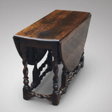 Early 18th Century Oak Gateleg Dining Table - View Leaves Down4