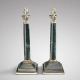 Pair of Early 20th Century Marble Lamps in the Corinthian Style - Main View - 2