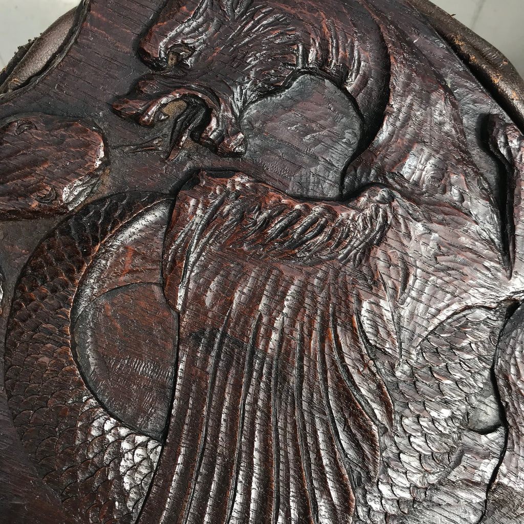 19th Century Carved Oak Bellows - Detail View - 3