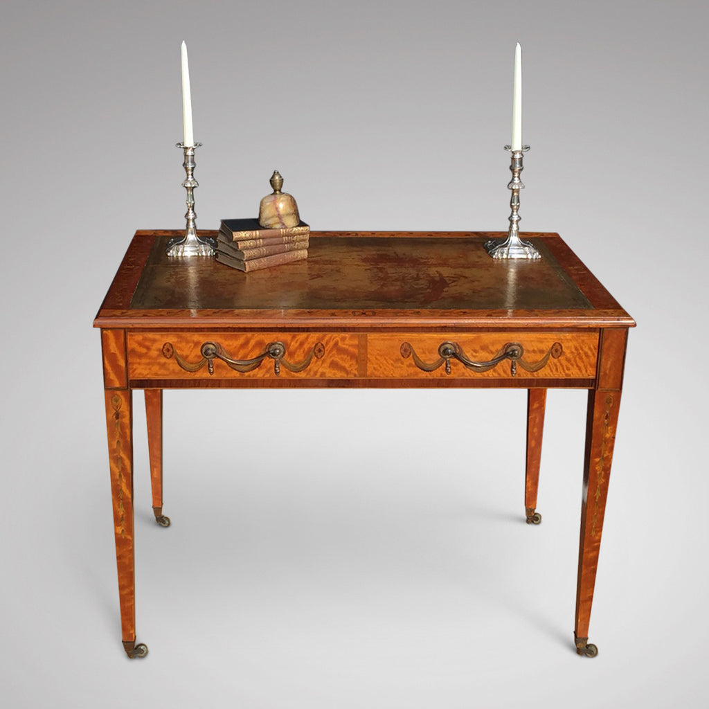 George III Satinwood Library Table - Main front view - 1