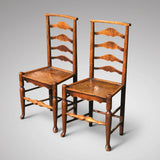 Pair of 19th Century Elm Ladder Back Side Chairs - Main View - 1