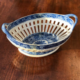 Georgian Blue & White Chestnut Basket - Angle View - 3