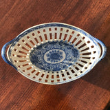 Georgian Blue & White Chestnut Basket - Overhead View -4