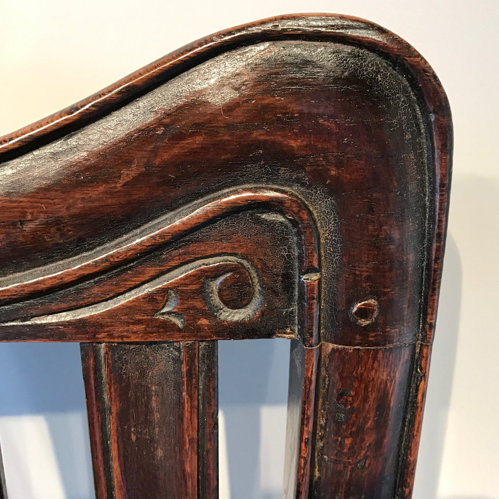 Pair of William & Mary Oak Side Chairs -Top Rail Detail - 7
