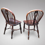 Pair of 19th Century Elm & Ash Windsor Chairs- Back View -2