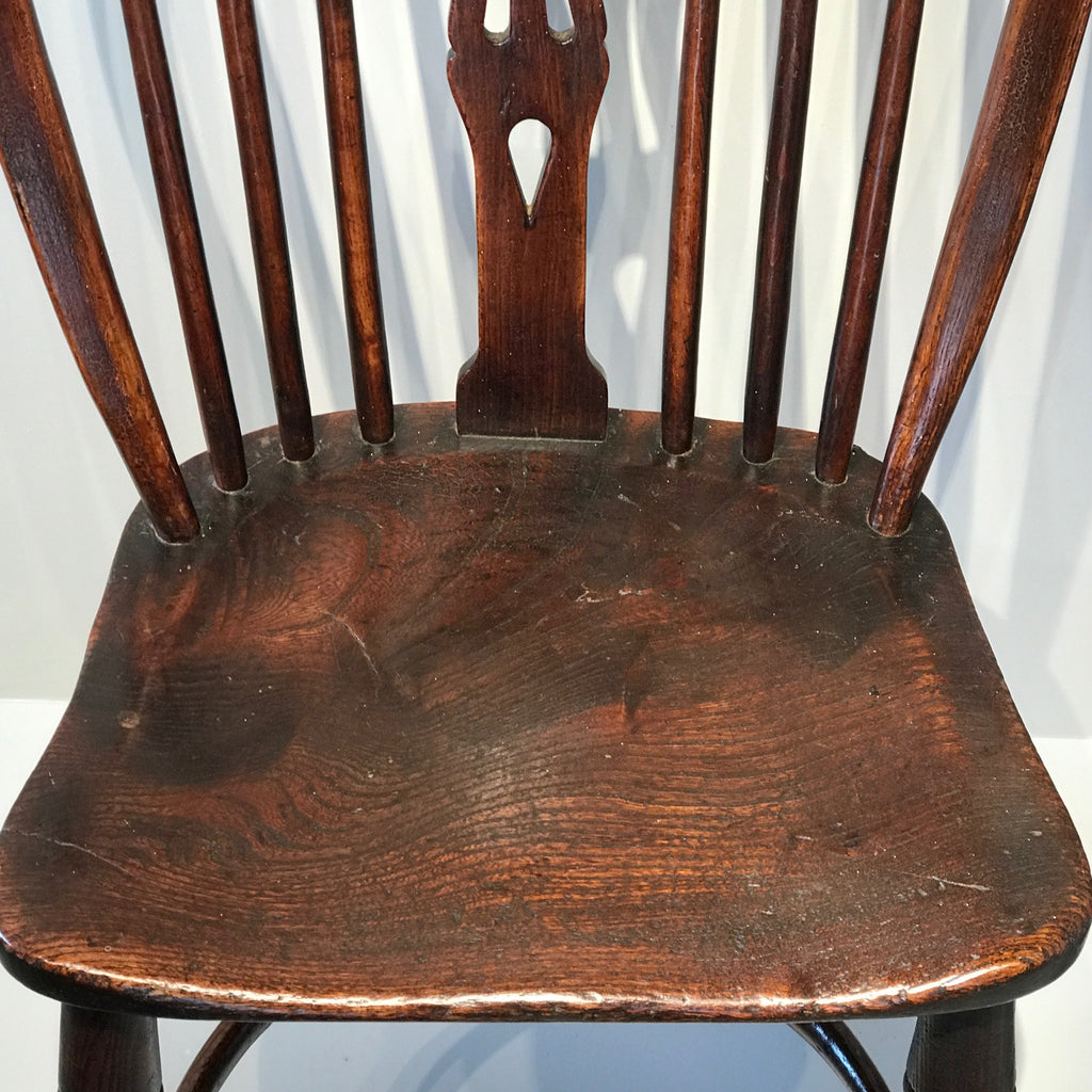 Pair of 19th Century Elm & Ash Windsor Chairs - Elm Seat View - 6