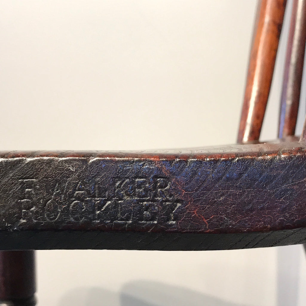 Pair of 19th Century Elm & Ash Windsor Chairs - Makers Stamp Detail - 4