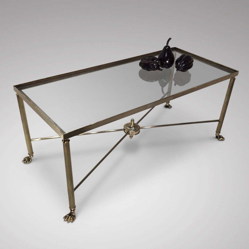 Mid 20th Century Brass Coffee Table - Main Front View - 1
