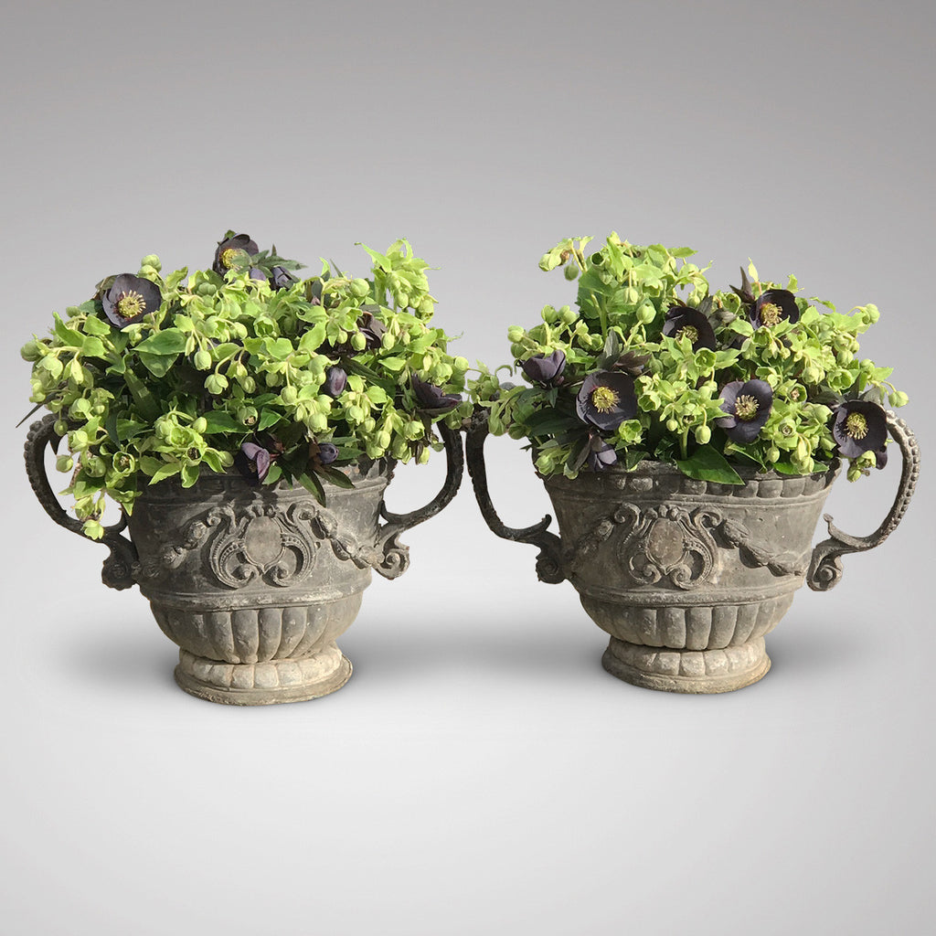 A fabulous Pair of 18th Century Lead Garden Urns - Main Image -1