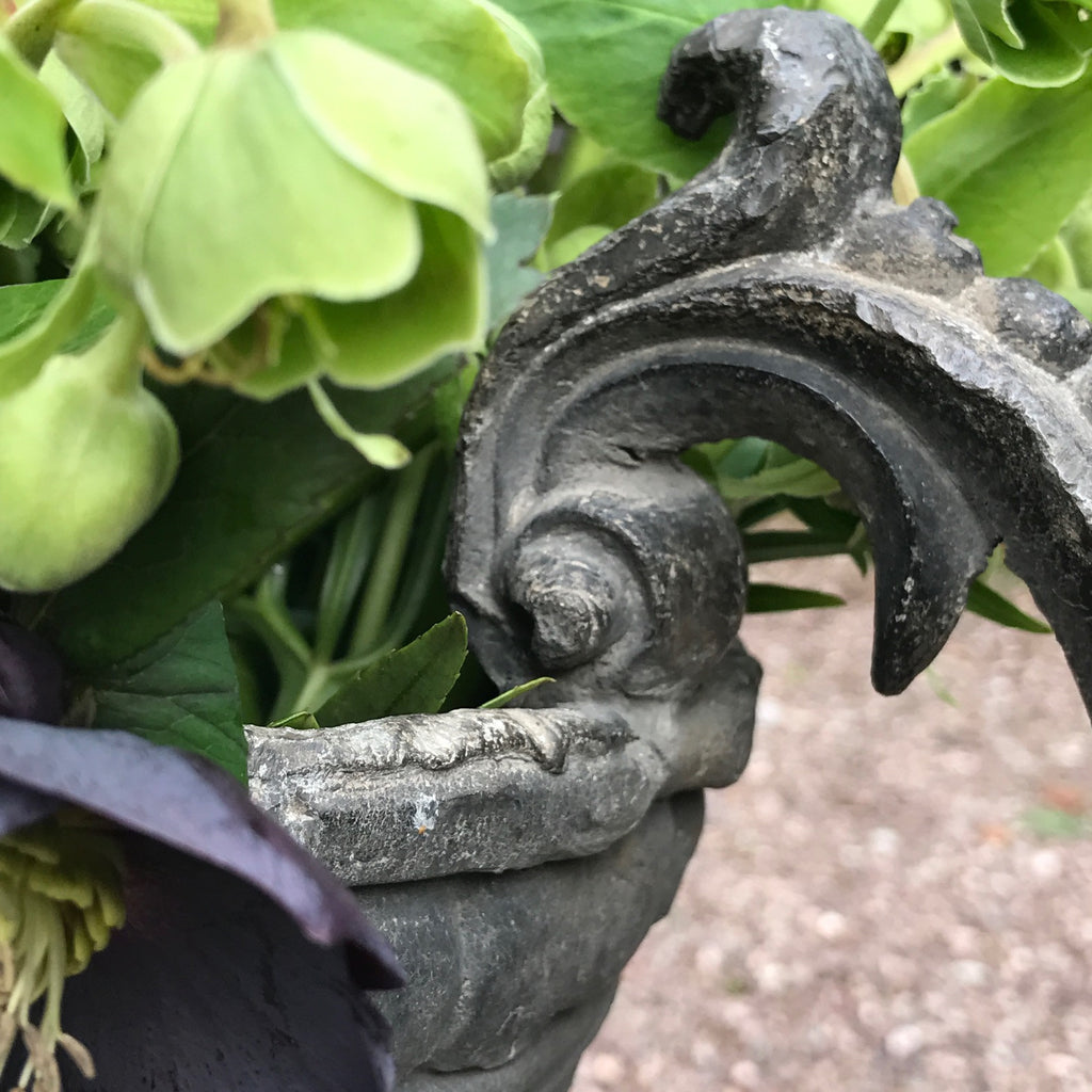A Fabulous Pair of 18th Century Lead Garden Urns - Handle Detail - 8