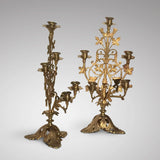 Pair of 19th Century Gilt Candelabra - Front & Side View - 2