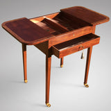 Regency Mahogany Games Table - Inside View with Drawer  - 4