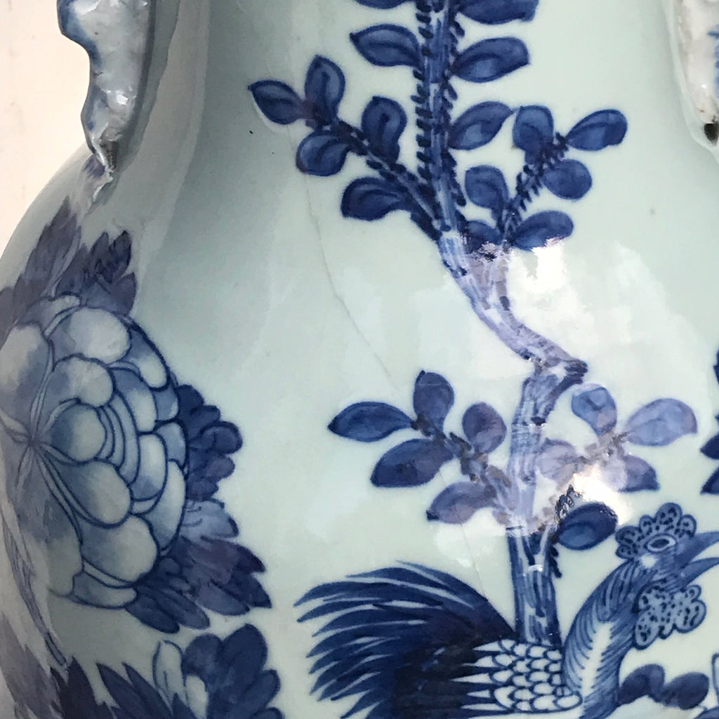 Enormous 19th Century Chinese Porcelain Blue & White Vase - Detail View - 2