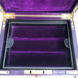 Purple Leather Covered Jewellery Box by Waring & Gillow - Inside View - 4