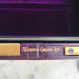 Purple Leather Covered Jewellery Box by Waring & Gillow - Detail View - 5