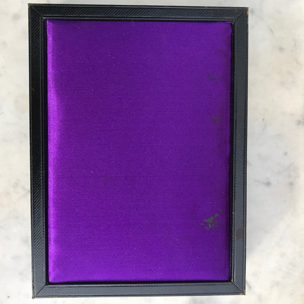 Purple Leather Covered Jewellery Box by Waring & Gillow - Detail View - 10