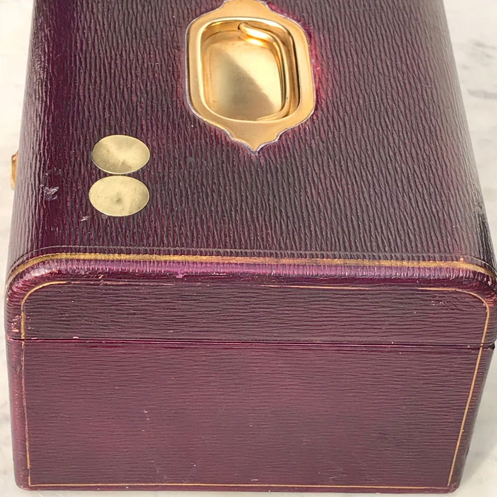 Purple Leather Covered Jewellery Box by Waring & Gillow - Detail View - 13