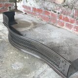 Victorian Serpentine Polished Steel Fender - Side View -7
