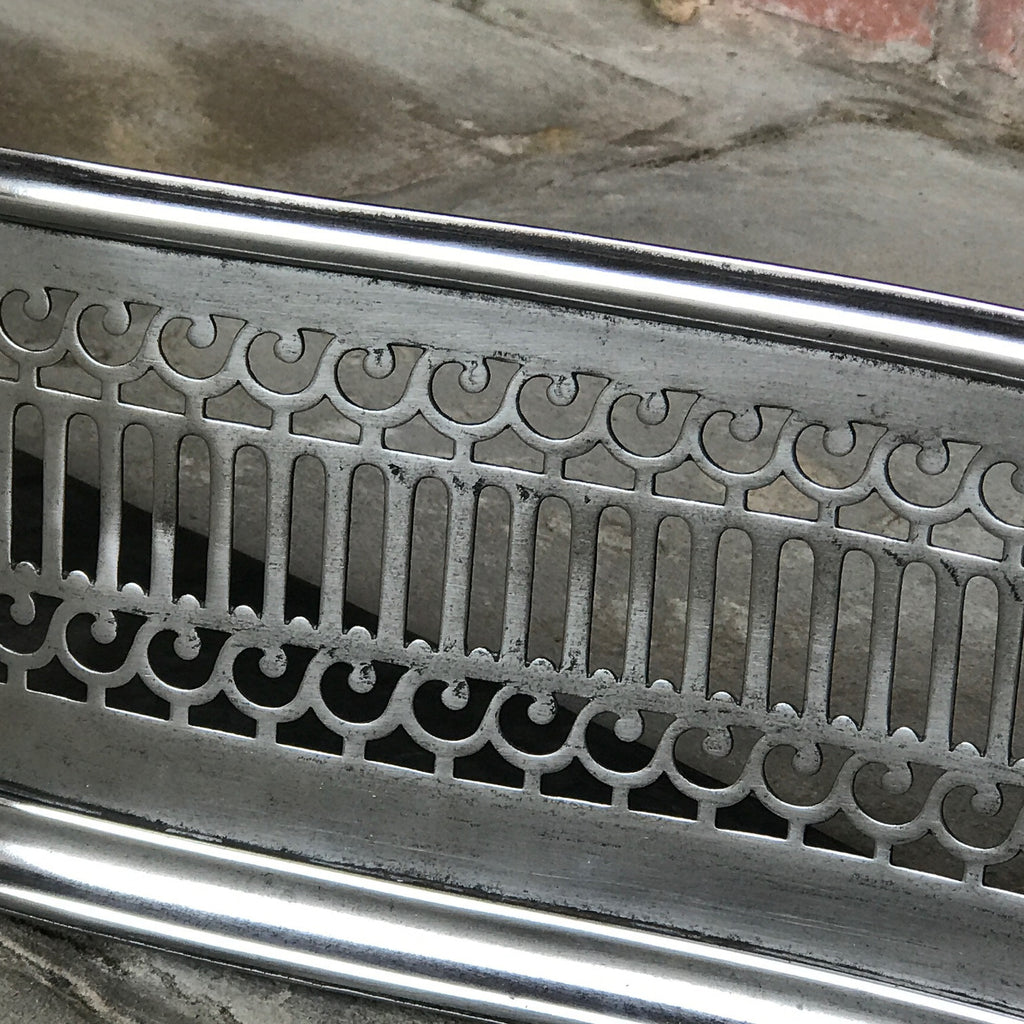 Victorian Serpentine Polished Steel Fender - Detail View -2