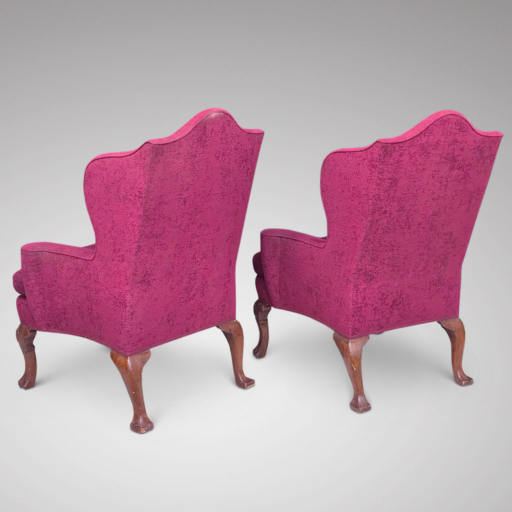Pair of Early 20th Century Winged Armchairs - Back View - 3
