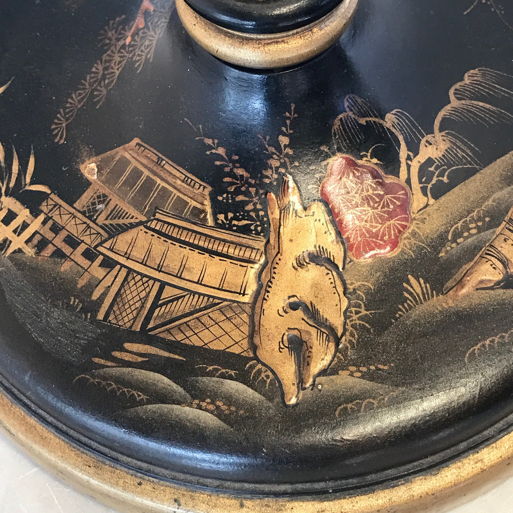 1930's Lacquered Table Lamp - Base Detail View - 2
