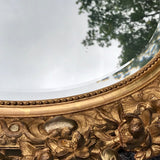 19th Century French Oval Giltwood Mirror - Detail View - 2