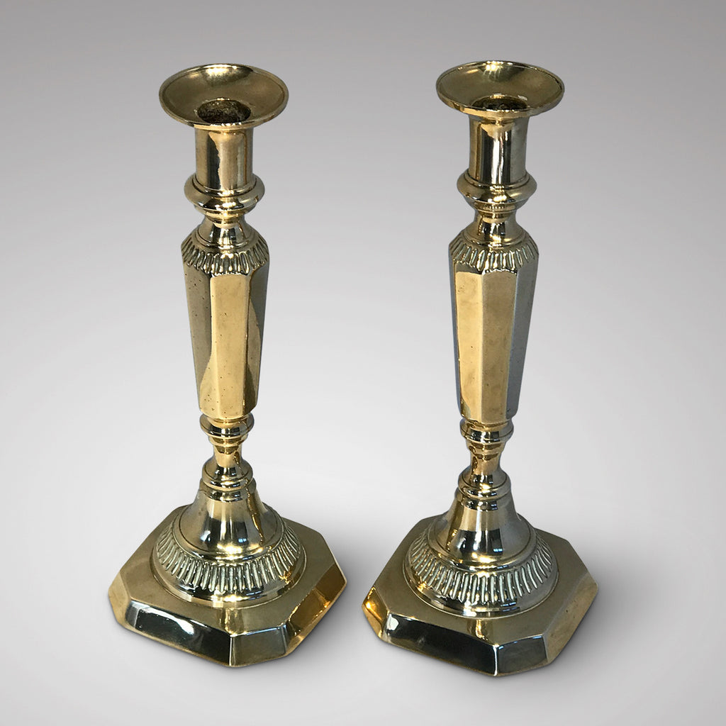 Pair of William IV Brass Candlesticks