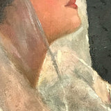 Portrait 'Lady with Veil' Oil on Canvas