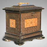 19th Century Copper & Pewter Inlaid Table Cabinet