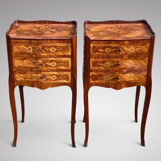 Pair of Louis V Style Kingwood Bedside Tables - Main View - 1