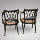 An Exceptional Pair of Regency Painted Chairs - Back View - 3