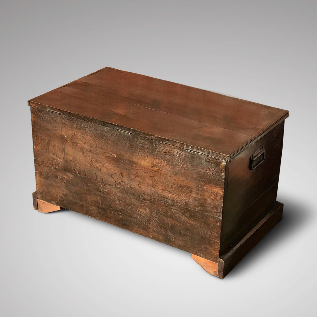 19th Century Oak Blanket Box - Back View - 2