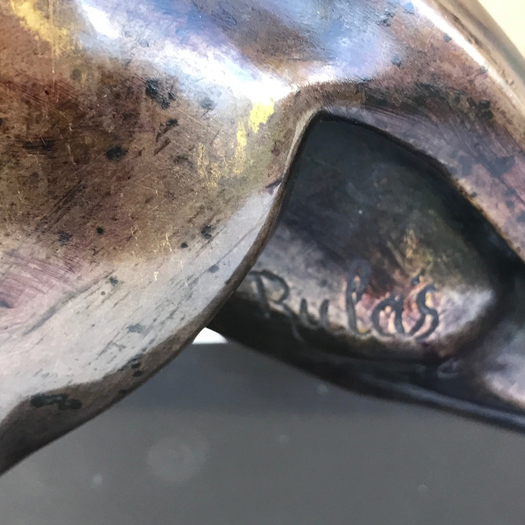 Art Deco Bronze Panther by Rulas - Signature Detail - 5
