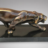 Art Deco Bronze Panther by Rulas - Side Detail View - 3