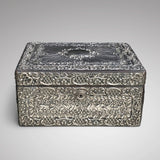 Large 19th Century Silver Jewellery Box with Bramar Lock - Front View - 3