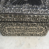 Large 19th Century Silver Jewellery Box with Bramar Lock - Detail View - 7