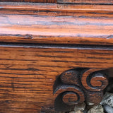 Small Arts & Crafts Oak Chest of Drawers - Detail of Bracket Feet - 9