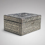 Large 19th Century Silver Jewellery Box with Bramar Lock - Side View - 2